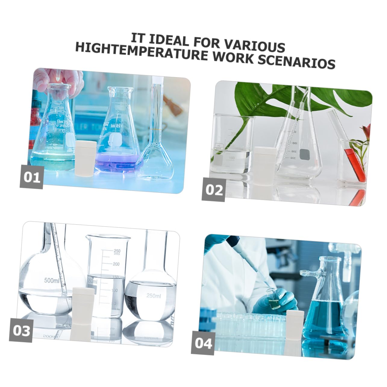 Tapered PTFE Plug Lab Stopper Temperature Resistant Easy to Install Test Tube Sealer for Industrial and Home Laboratory Use