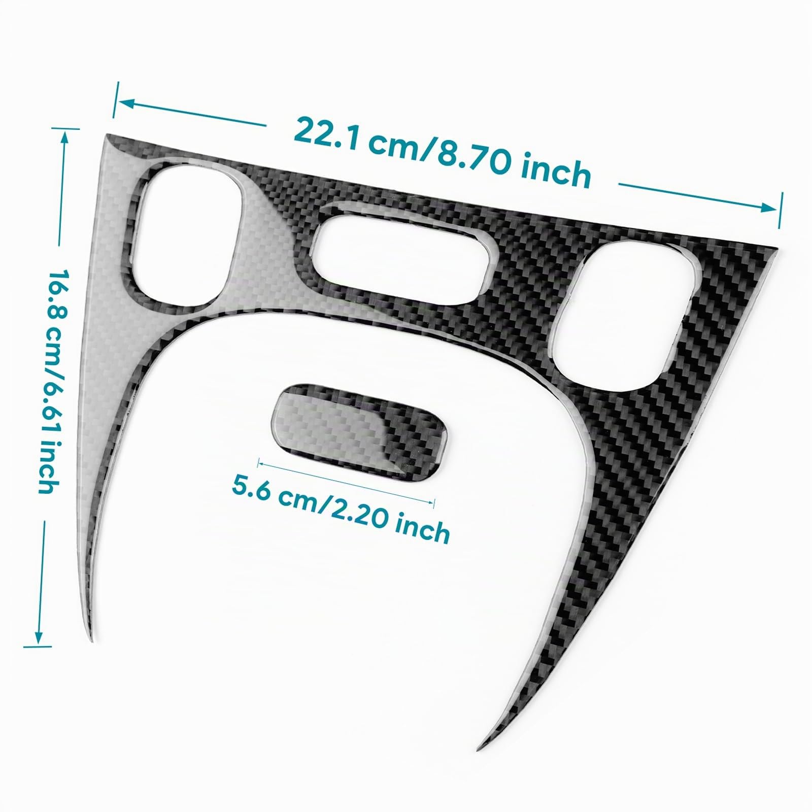 KUNGKIC Fibra di carbonio Auto Pannello di controllo Copertura Telaio Ingranaggio Adesivi Per Fiat Panda 169 319 2013-2020 2021 2022 2023 2024 2025 cambio pannello Interno Accessori decorativi (nero)