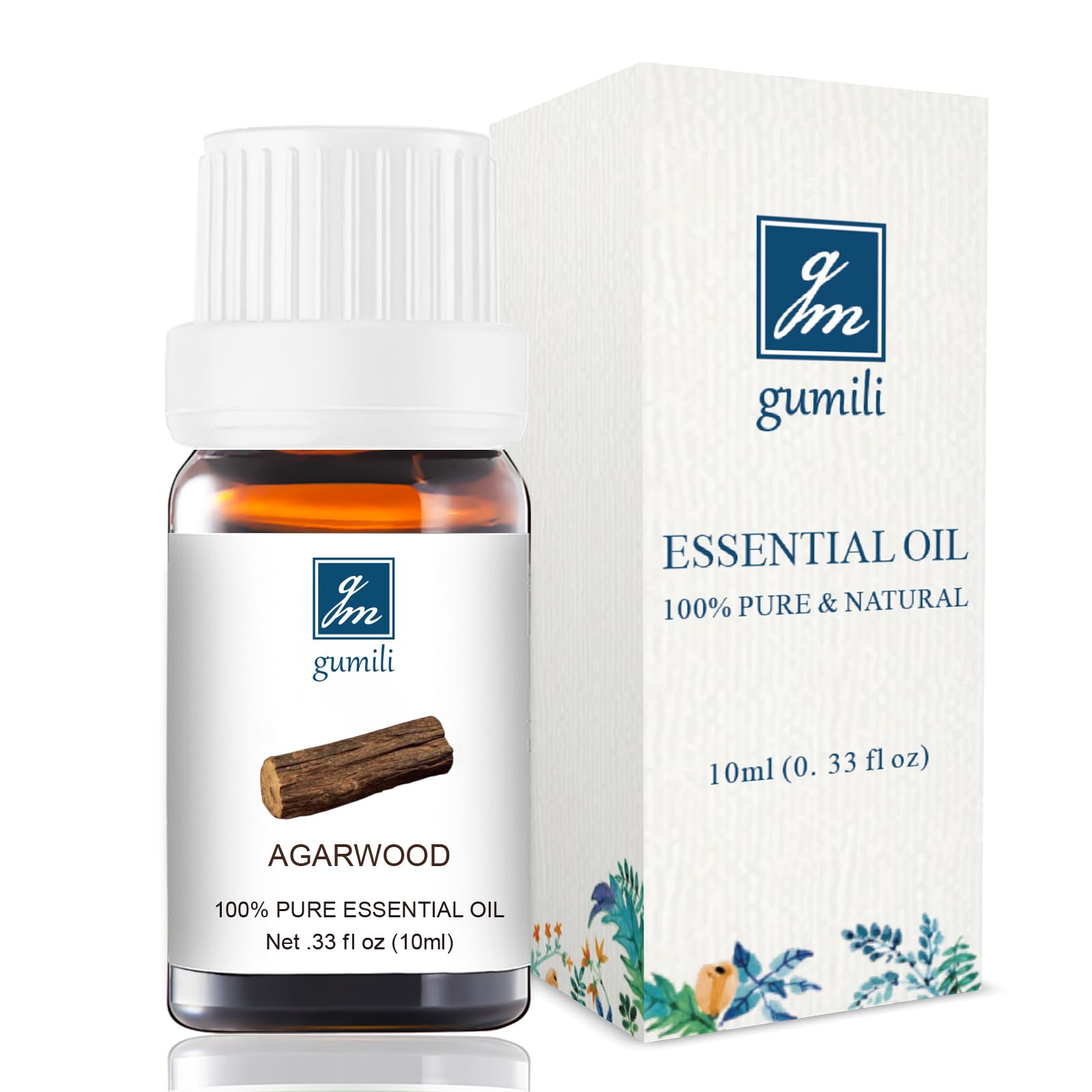 Agarwood Essential Oil - Pure Organic Oud Oil for Aromatherapy, Diffusers, Spray, Skin & Hair Care, Massage, DIY Candles & Soap, Perfume - 10mL