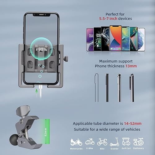 Miniatura 3 de FANAUE Soporte para teléfono de motocicleta con clip de teléfono SA-01 brazo de doble enchufe DA-90 abrazadera de barra fuerte CC-04 y dos bolas de