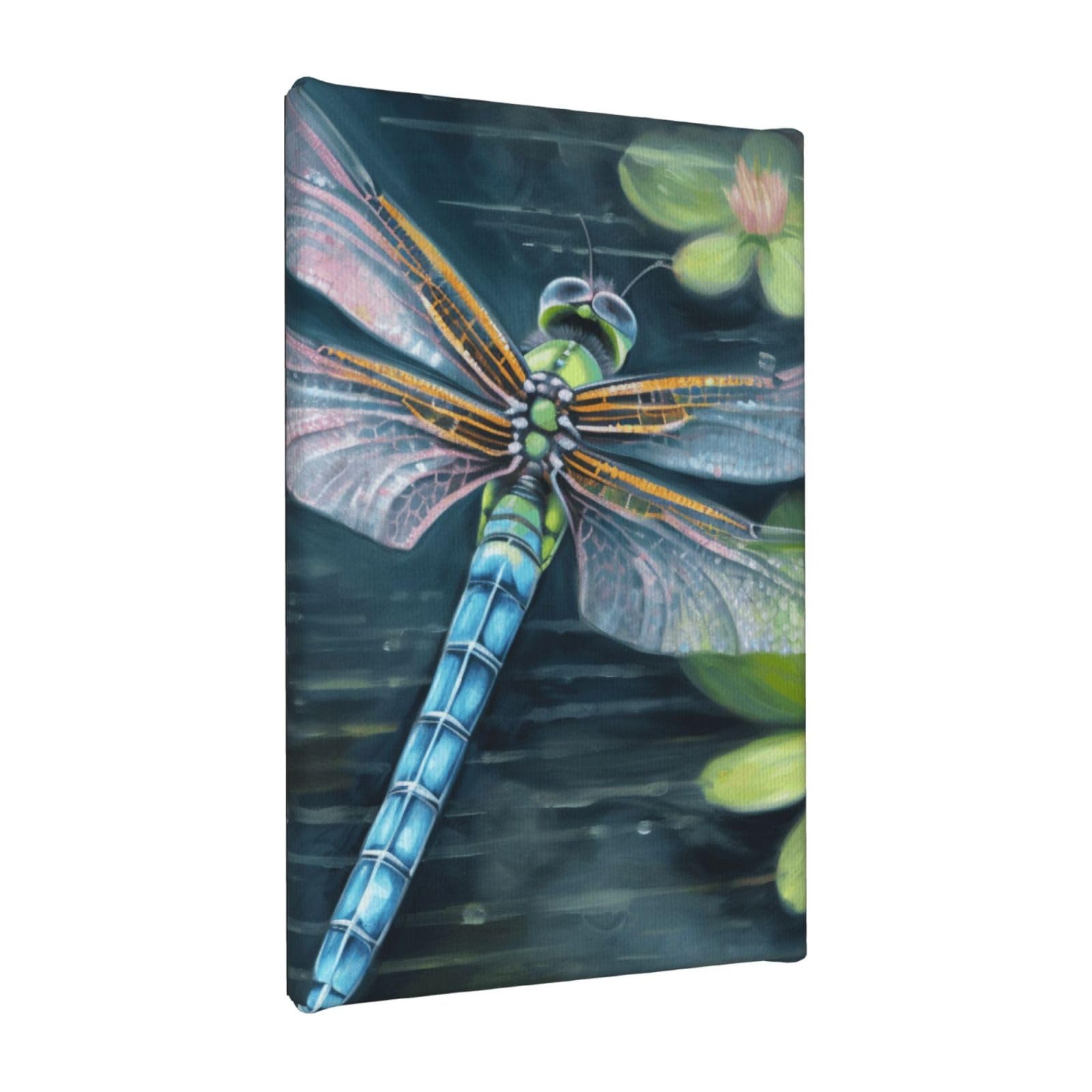 YKLJG Dragonfly painting Printed Wall Art Canvas Painting 20x30 CM Wooden Framed Picture Painting Artwork Prints for Bedroom Kitchen Home Office Decor