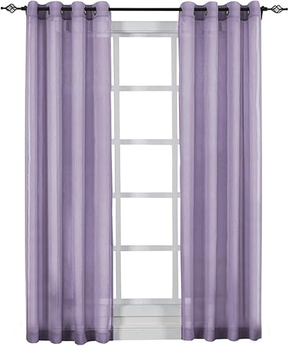 Miniatura 1 de Solid Abri Ojal, 100.0 in de ancho por 63.0 in de largo, juego de 2, paneles de cortina transparentes aplastados, lavanda