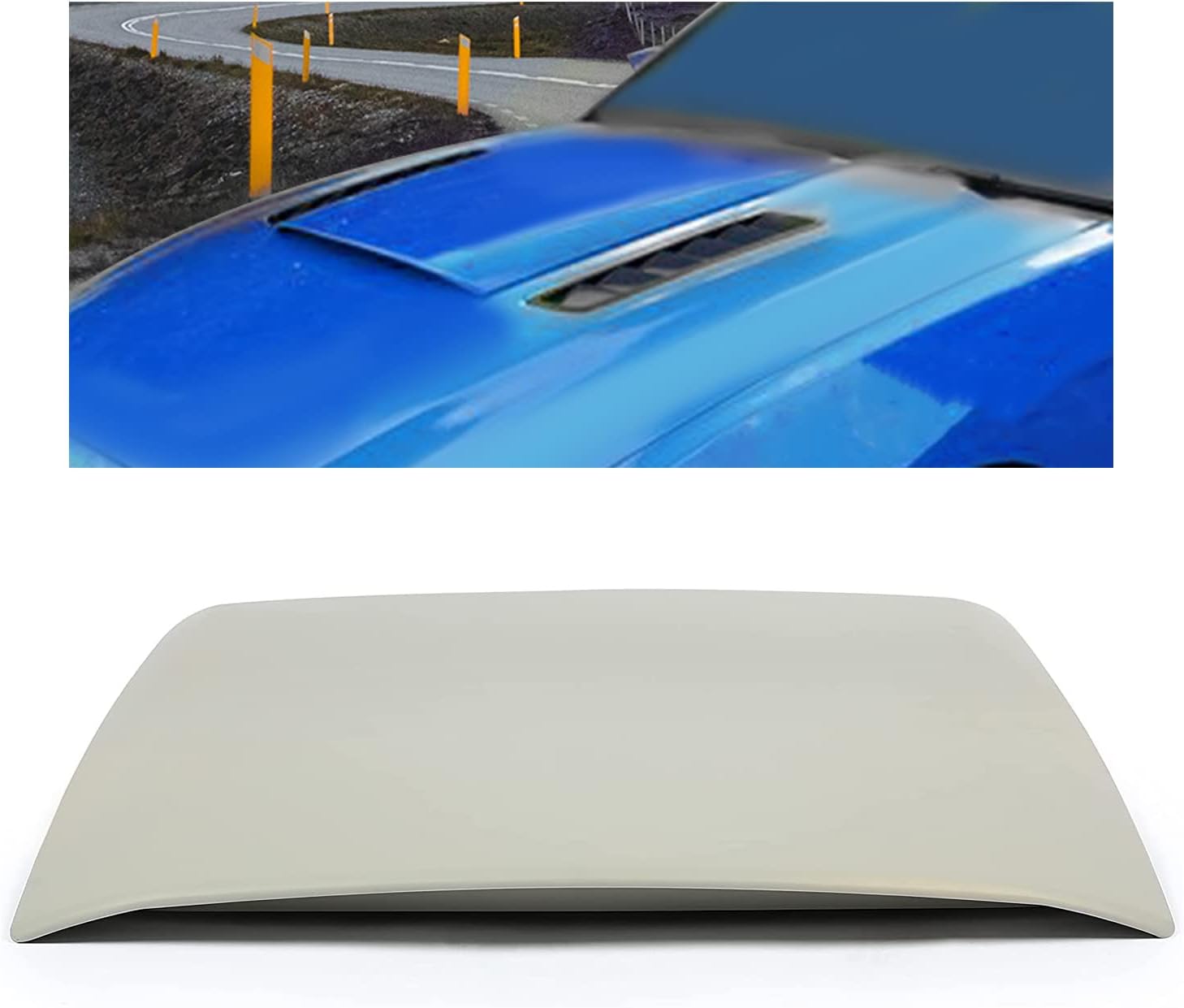 KUAFU Hood Scoop Vent Compatible with 2013 2014 Ford Mustang Gray ABS