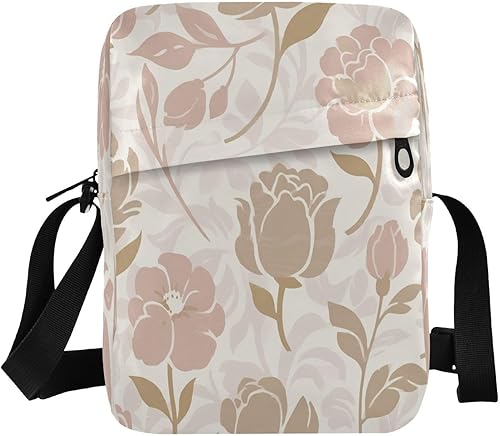 crossbody messenger bag Pink Roses Prints Elegant green crossbody bags for women Adjustable Strap for Shopping Shopping bandolera para mujer