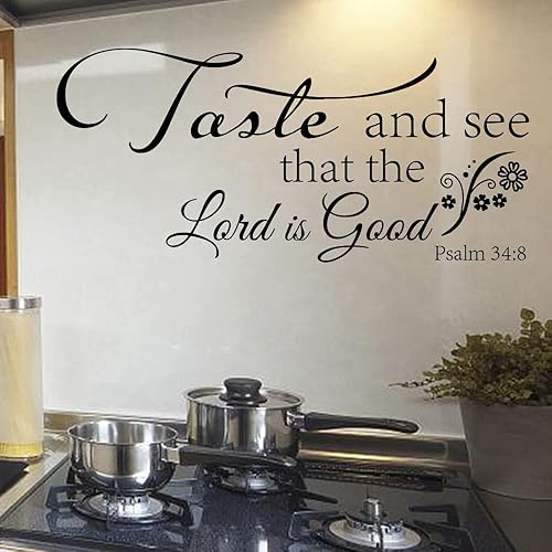 Miniatura 3 de Taste and See That The Lord is Good Salmo 34:8 - Calcomanías de vinilo para pared, con versículos de la Biblia, citas con lema cristiano para