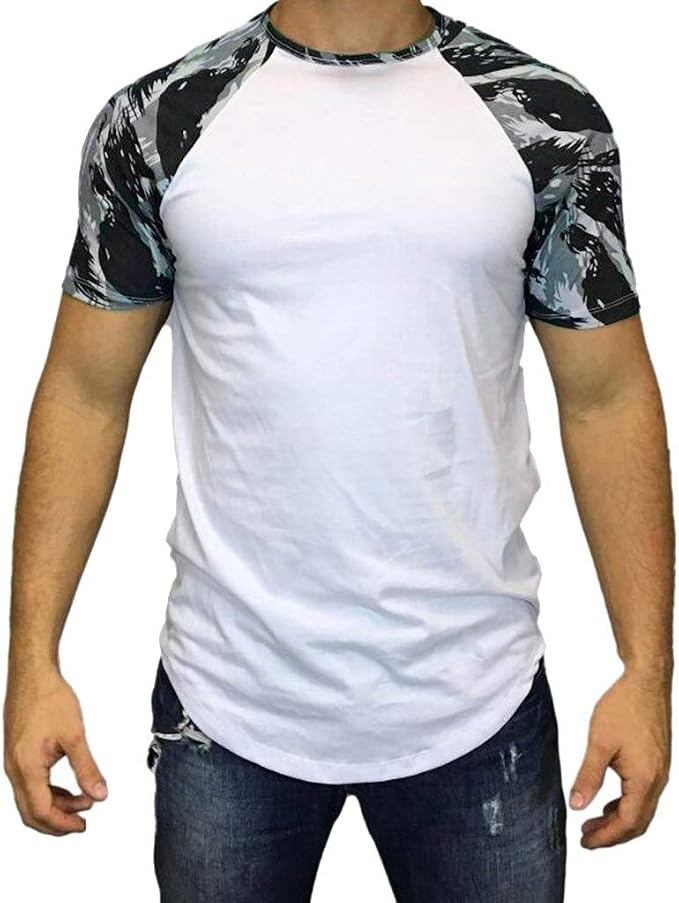 Oliviavan Camiseta de Manga Corta para Hombre,Verano Moda Casual Hombre  Camisetas Estampado de Camuflaje Cuello Redondo Manga Corta Algodon Camisas  Urbanas Hombre : Amazon.es: Moda