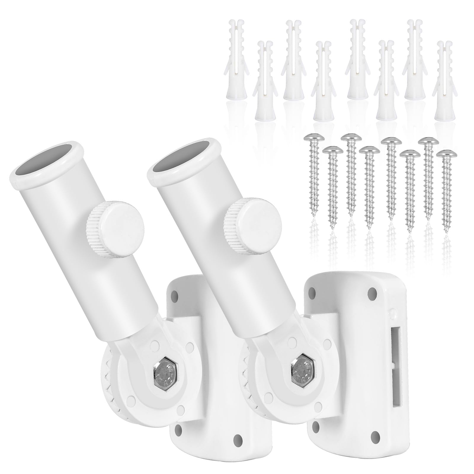 BMFTRRI Adjustable Flag Pole Holder, Flag Pole Bracket for Outside House Heavy Duty Aluminum, Multi-Position Flag Pole Mounting Bracket Rust Free with