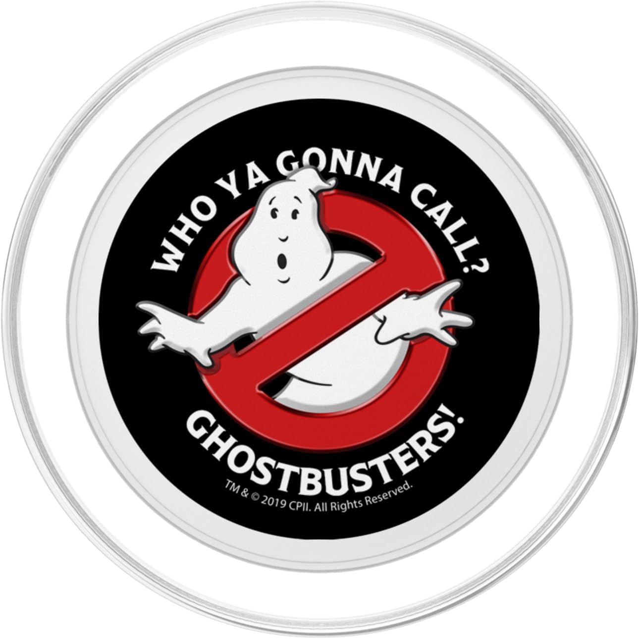 Ghostbusters Who You Gonna Call Circle Text PopSockets MagSafe PopGrip for iPhone