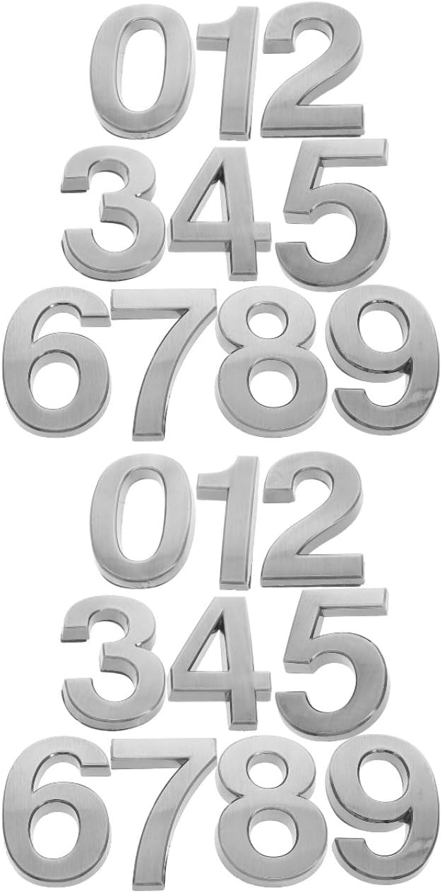 Hemobllo 20pcs Self-adhesive House Numbers Door Numbers for Easy Installation Mailboxes Offices Hotels and Homes