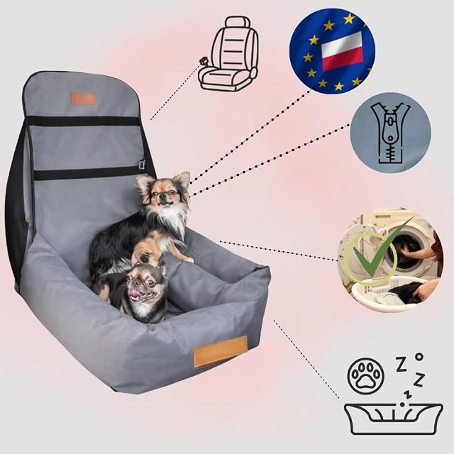 Foto 3 de 8 de Petsen Asiento de Coche Personalizado para Perro Asiento Trasero de Coche Asiento de Coche para Perro Caja…