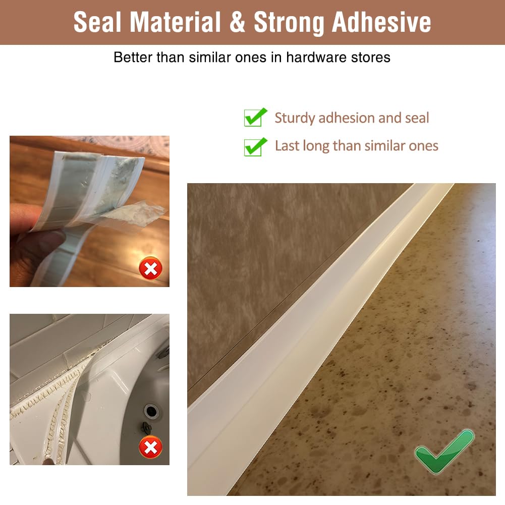 White Caulk Tape - Waterproof & Easy Peel -5