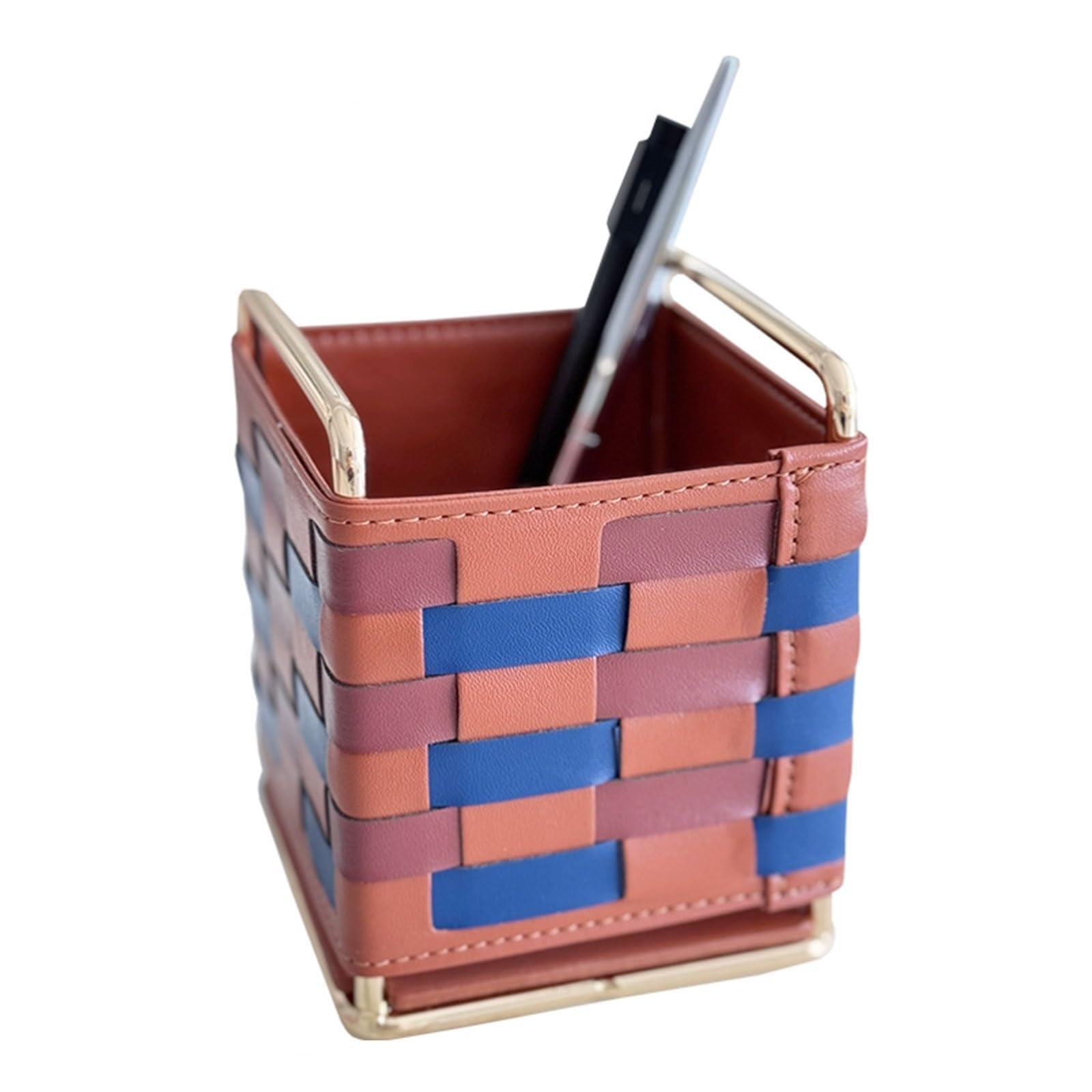 Fournitures bureau carrées pour ranger vos stylos en cuir