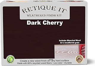 Gel Stain Liquid Wood Kits by Retique It - Real Paintable Wood. Great Companion to Chalk Finish Paint, Milk Paint, Furniture Paint. (1x Reg, Weathered Finish, 70 Dark Cherry)