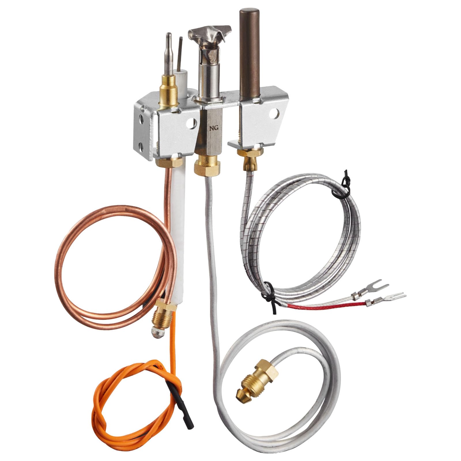 VEVOR Gruppo Pilota a Gas, OE 4021-732, per Camino 25660, Ricambio per Accensione a Gas Naturale con Tubo Pilota, Termocoppia, Termopila, Cavi, Compatibile con i Modelli Heatilator