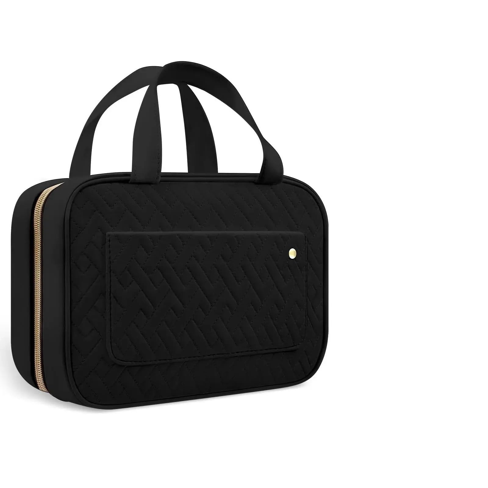 Neceser Bolsa de Maquillaje Plegable for Mujer, Organizador de Viaje, Neceser Colgante, Bolsa de cosméticos Impermeable, Bolsa de Belleza for Maquillaje, Almacenamiento for baño for Hombre(Black)