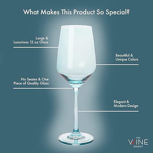 Miniatura 2 de Juego de copas de vino de colores, juego de 6 copas grandes de 12 onzas, para el día de San Valentín, estilo italiano único con tallo alto para vino
