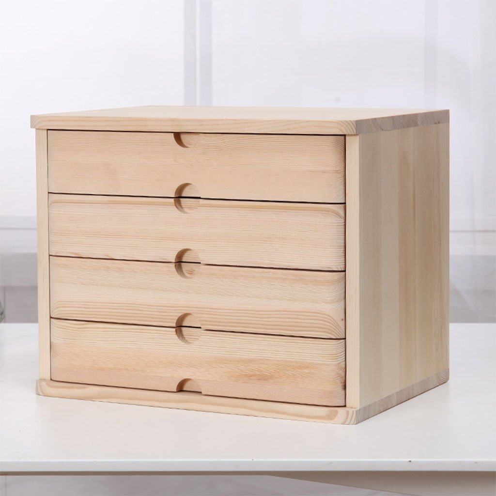 Met Love Solid Wood File Cabinet Office Drawer Desktop Storage Box Document Data Management Pine Wood Filing Cabinets Design 3 Layers Amazon Co Uk Office Products