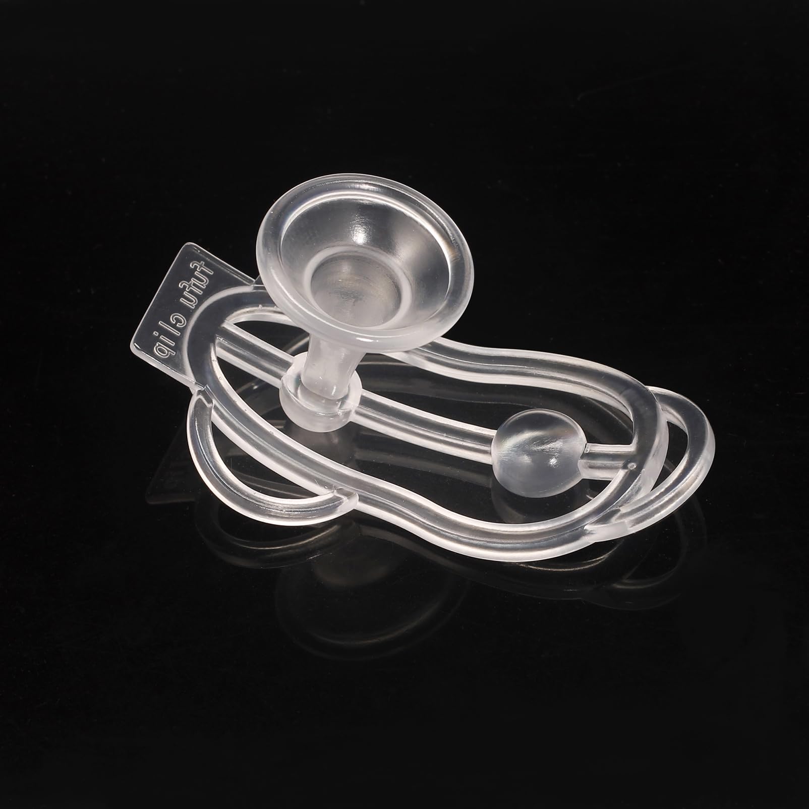 Chastity Cage Sissy Clip avec design d'entonnoir à urine, Ceinture de chasteté Panties en nylon avec 3 ports fixables, Clip de formation du pénis SM Bondage Fétiche Sex Toys (Transparent)