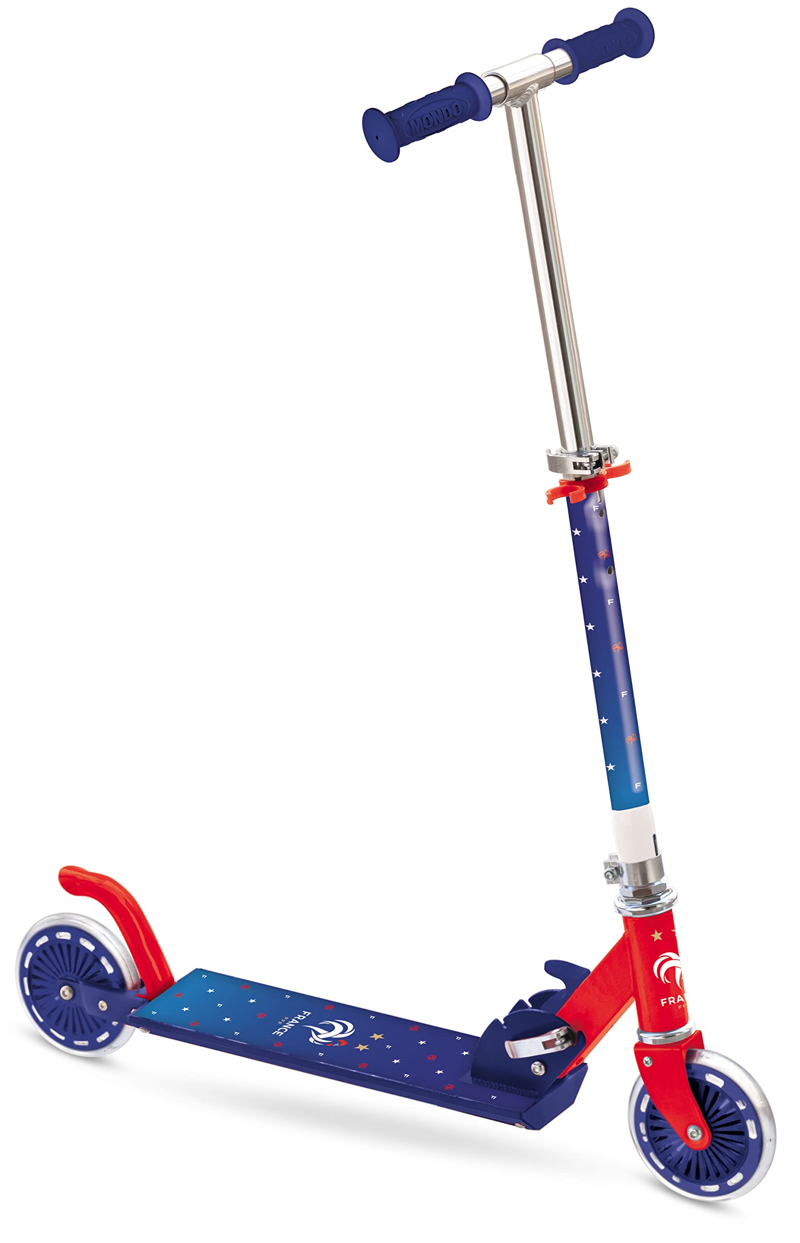 MONDO Toys FFF 28682 Foldable Aluminium Wheels with Extra Grip Running Board and Adjustable Handlebar for Children, Multicoloured, Regolabile