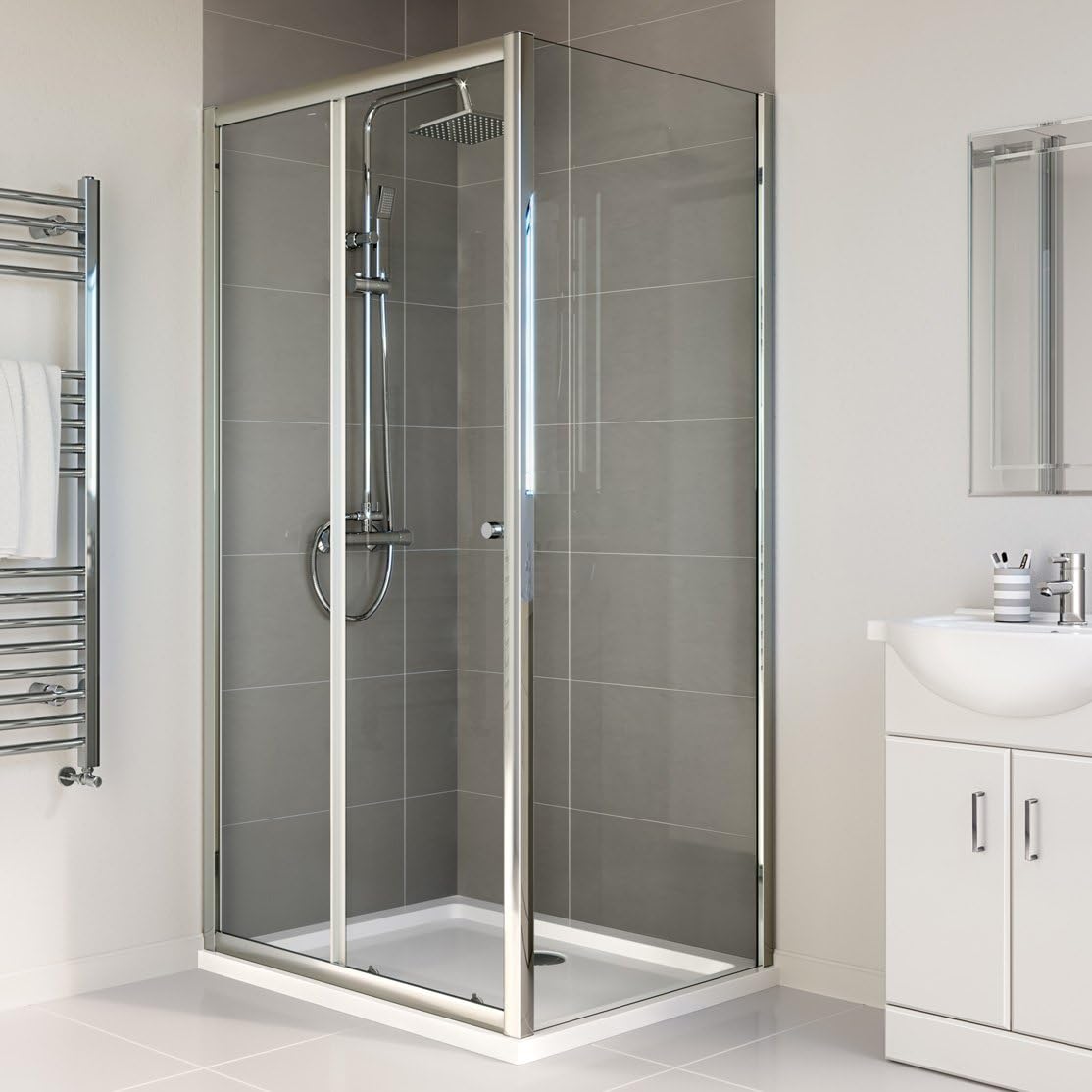1000 x 800 mm Modern Sliding Cubicle Door Walk In Bathroom Shower ...