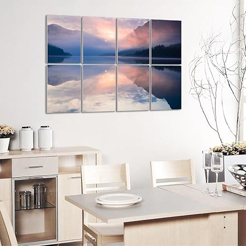 Miniatura 4 de Paneles de pared acústicos insonorizados Zen como lago Montaña Agua Paisaje Paisaje Naturaleza amanecer Amanecer Arte Autoadhesivo Paneles Acústicos