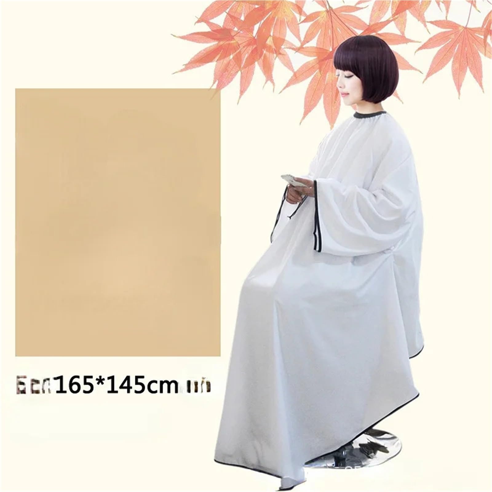 Capa Barberia Capa de corte de pelo profesional impermeable, delantal for corte de pelo, paño de peluquería, envoltura de bata, 145x165cm(1pcs-white,5pcs)