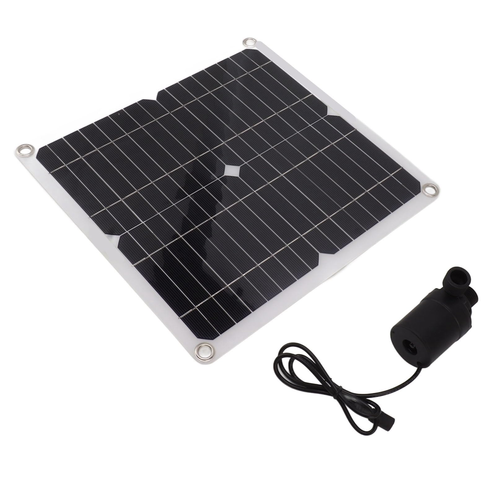 Kit de bomba de agua solar, panel solar de 10 W, bomba de fuente de agua de 22 W con caja de batería, controlador de sincronización DC12 V para fuente de estanque de jardín, bomba