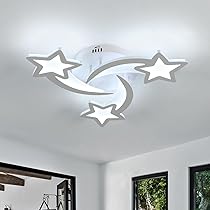 Goeco Lampadario cameretta, Plafoniera LED Soffitto 40W 4500LM, per Camera da Letto La Stanza dei Bambini Bagno, Luce Bianca Fredda 6500K, Diametro 54cm