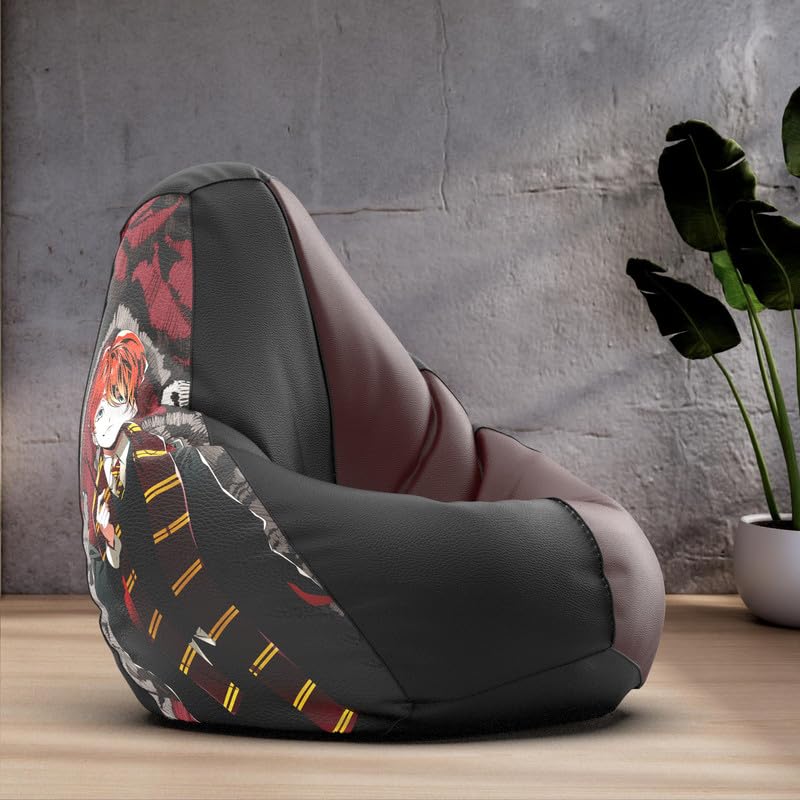 Biggie Bean Bag 4XL Bean Bag Chair with Beans Filled-Perfect for Living Room,Bedroom,Study-Sale Design(Printed - Hrary Poetter-Hrary Poetterhp-22-Blk MRN)-Faux Leather-image-23