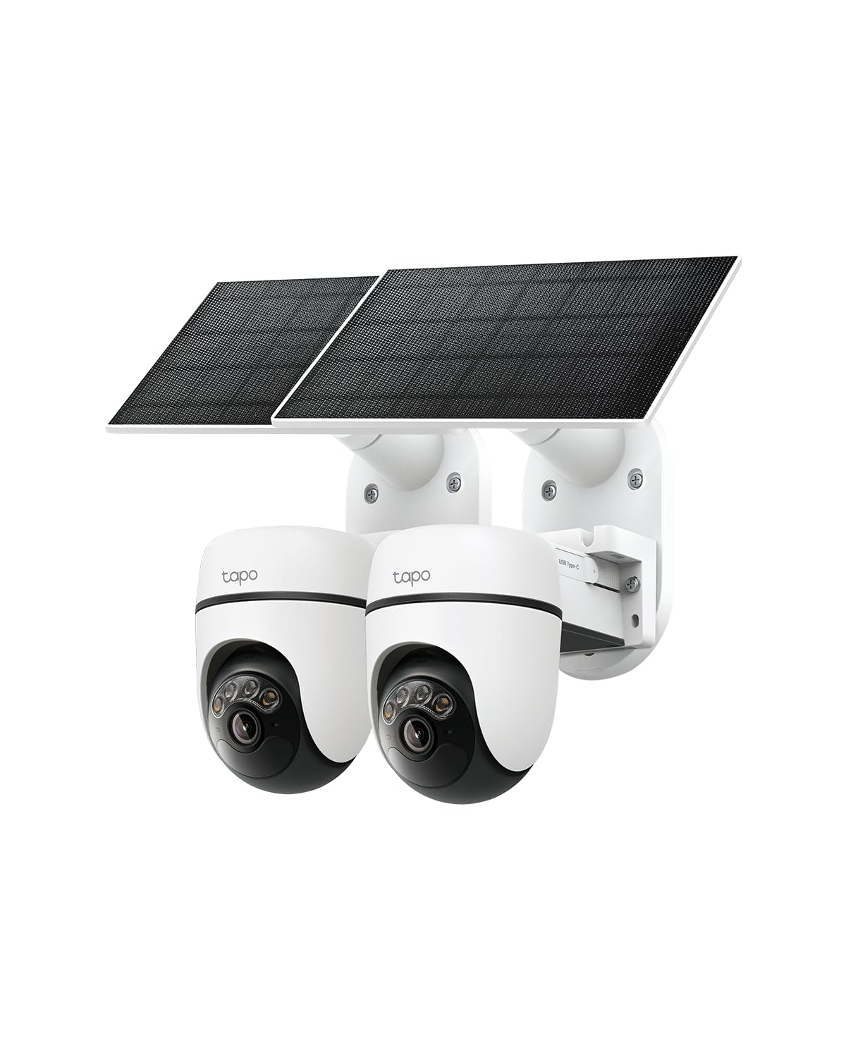 Battery Power with Solar, 360° AI Motion Track, Person Detection, Subscription-Free Local Storage or Optional Cloud Tapo 2K Outdoor Pan/Tilt Wireless Security Camera, C610 KIT(2-Pack)