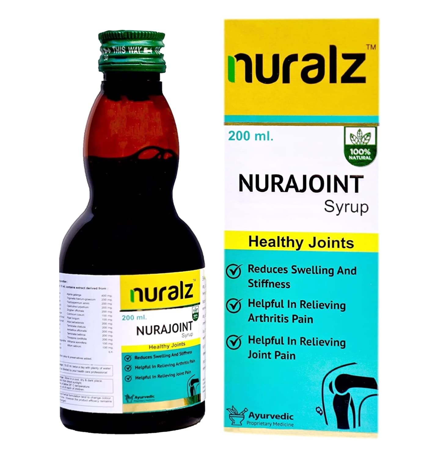 Nuralz NuraJoint Syrup – Ayurvedic Medicine for Joint Pain, Knee Pain, Back Pain, Swelling (200 ml) (B091DW3C59) Amazon Price History, Amazon Price Tracker