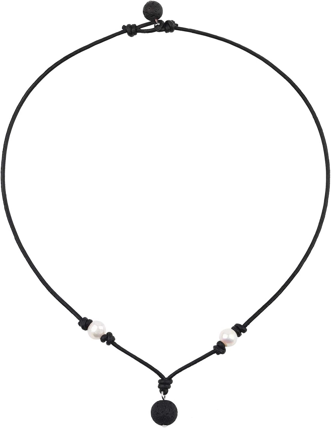 Aromatherapy Essential Oil Diffuser Necklace for Valentine's Day! Single Lava Stone Pendant Leather Choker Necklace Women Handmade Choker Jewelry Gift for Women