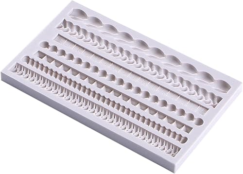 Miniatura 6 de Moldes de fondant de encaje de voluta, decoración de marco de chocolate barroco, molde de alivio de marco de arcilla para decoración de cumpleaños,