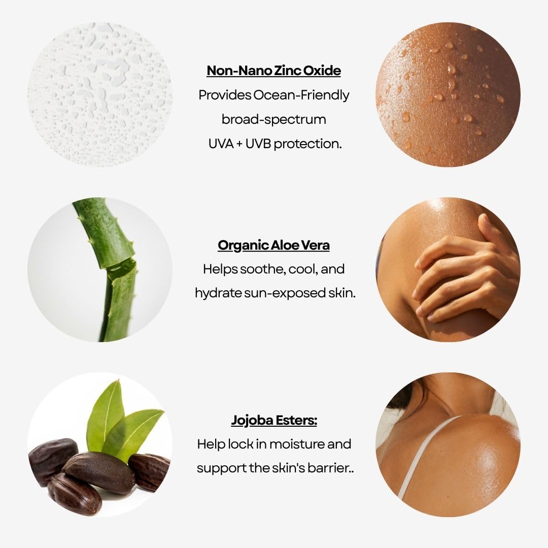Project Reef Spray protettivo solare minerale SPF 30, senza spray, blocco solare in zinco sicuro per le barriere, con ingredienti naturali, per tutti i tipi di pelle