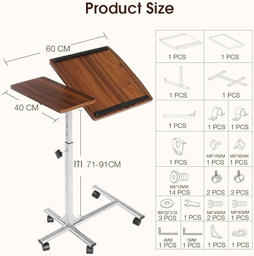 Miniatura 4 de ZSEDP - Escritorio de computadora portátil de altura ajustable para portátil mesa de cama para laptop mesa de cama para laptop oficina en casa