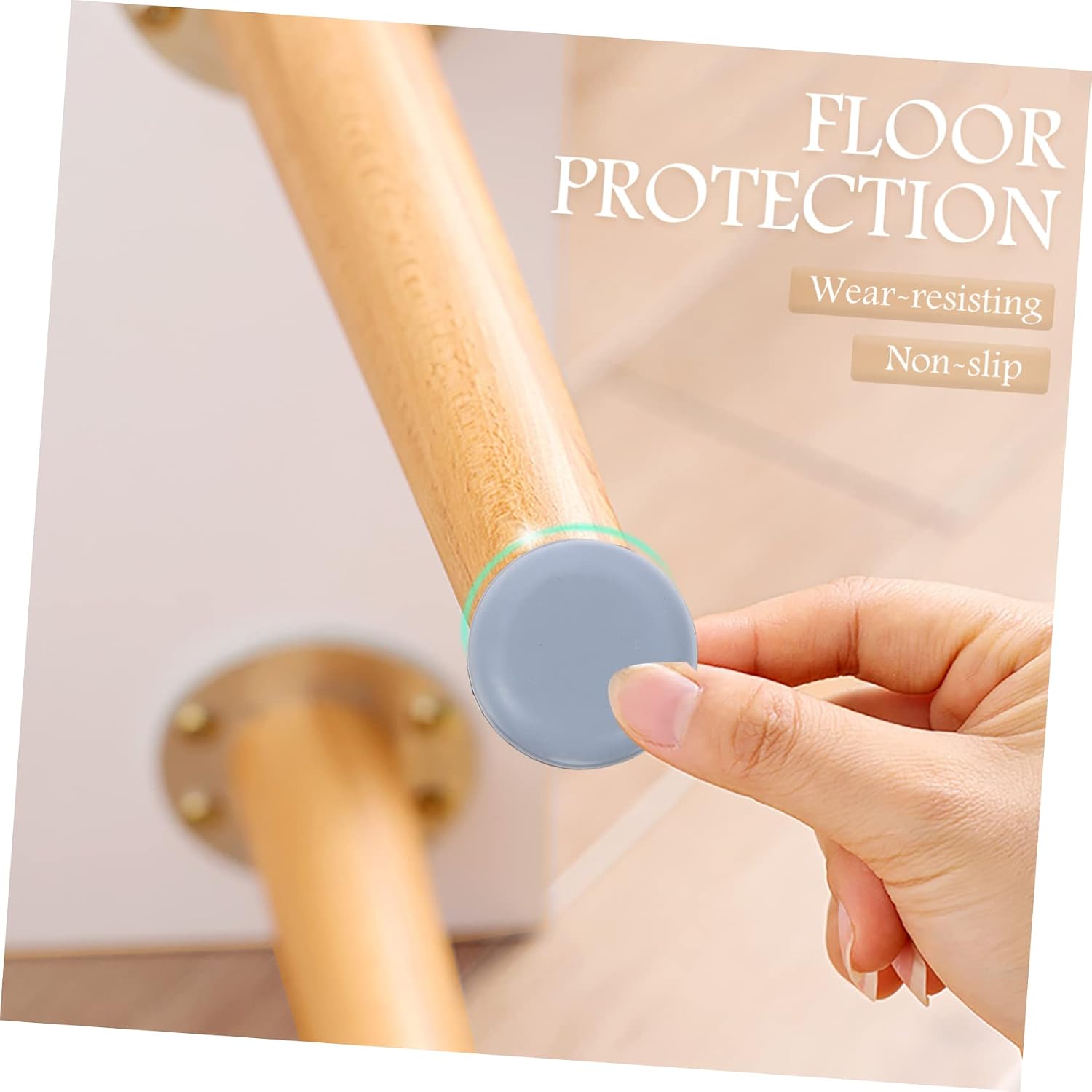KALLORY 96pcs Nail Furniture Sliders PTFE Floor Protectors for Chair Legs for Tables Stools Easy Installation for Hardwood Floors