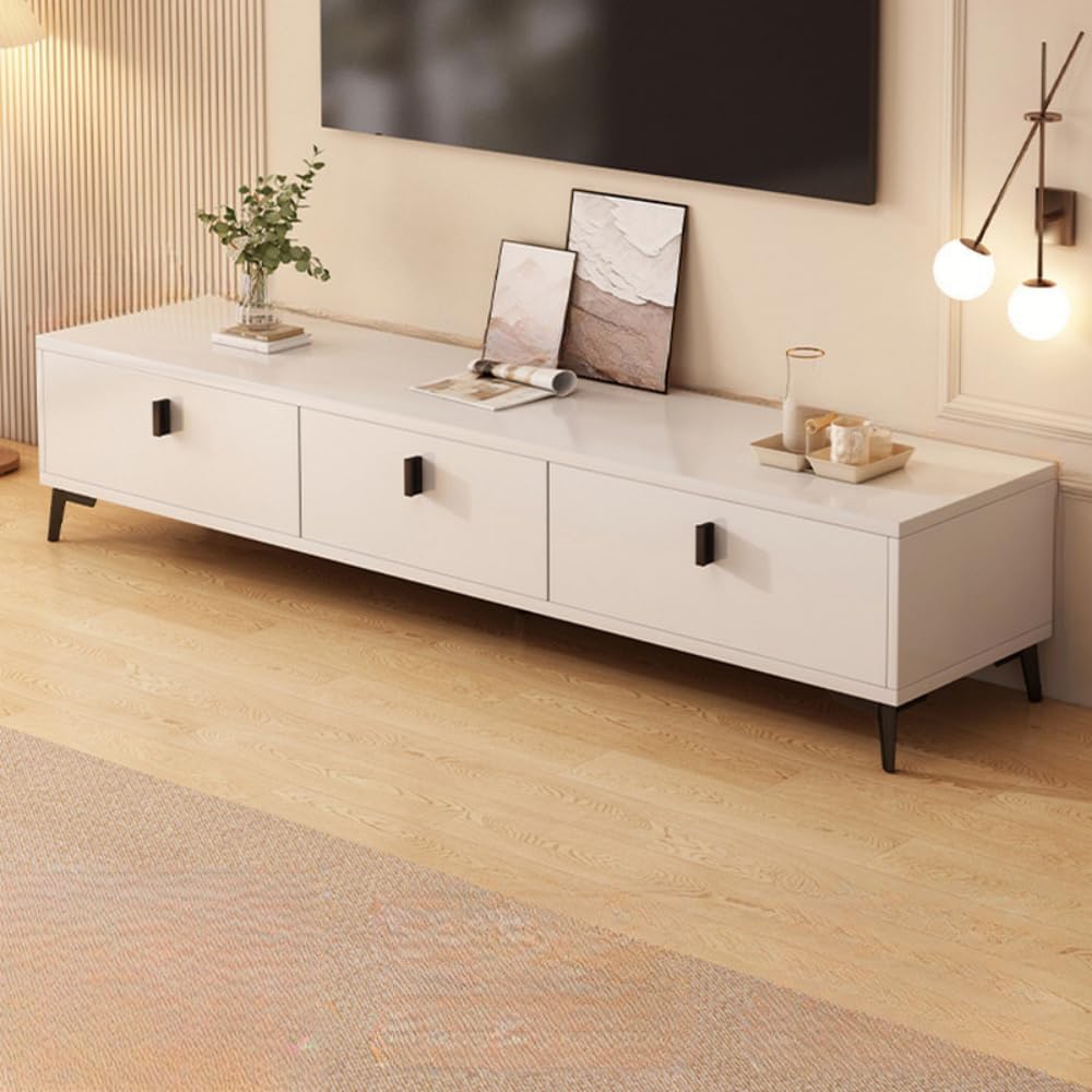 LITFAD Freestanding TV Stand with 3-Cabinet, Wooden TV Console Modern Simple Style Gaming Entertainment Center Media Stand for Living Room Hotel, Grey 47" L x 12" W x 16" H