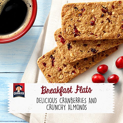 Quaker Breakfast Flats, Cranberry Almond, Breakfast Bars, 5 Pouches, 3 Bars in Each Pouch