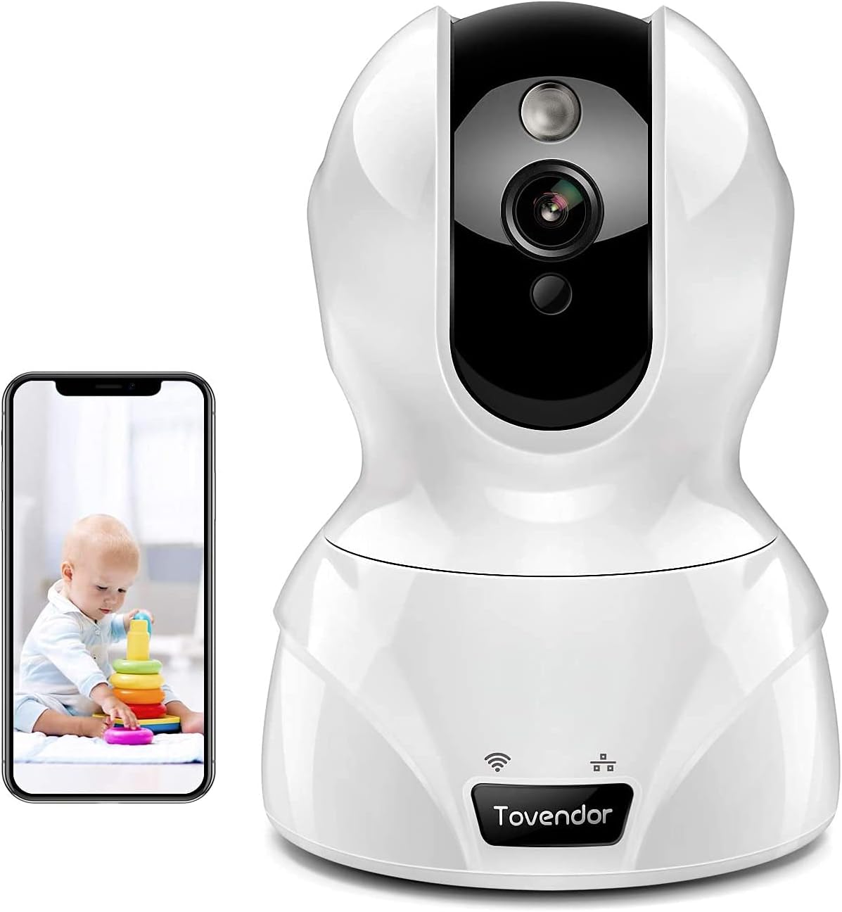 1080P WiFi IP Home Camera, Tovendor Wireless Security System, Smart Baby Elder Pet Monitor with IR Night Vision, 2-Way Audio, Motion Tracking