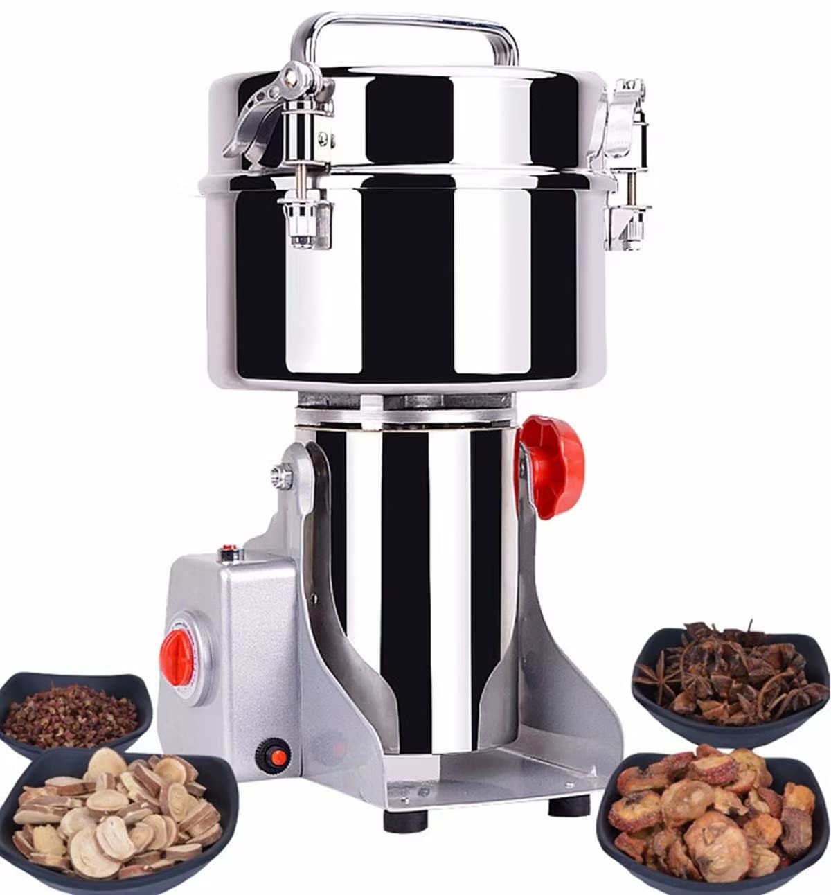 Molinillo eléctrico de granos mejorado tipo oscilante de 3500 g, molinillo comercial de alta velocidad para cereales secos, especias y hierbas. (2500g)