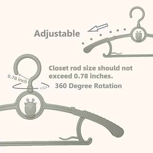 Miniatura 8 de LIYUXIDONG Perchas para armario de bebé, extensibles y con gancho giratorio de 360, gancho para bebé, ropa para recién nacidos, 20 piezas de