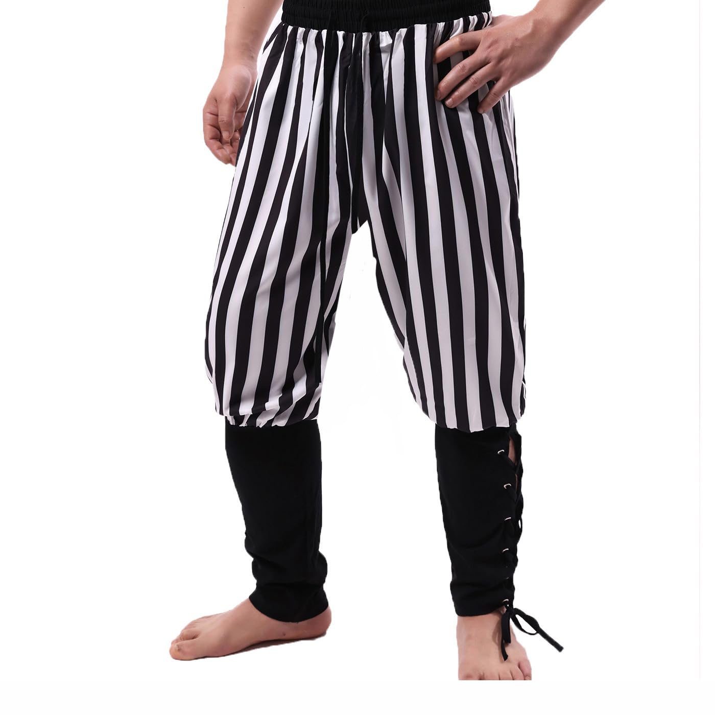 Men's Ankle Banded Pants Medieval Viking Navigator Pirate Costume Renaissance Gothic Halloween Cosplay Trousers.