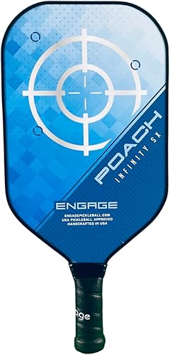 Engage Pickleball Poach Infinity SX Forma de agarre corto, fabricado en Estados Unidos, pala de pickleball