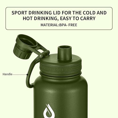 Miniatura 4 de Hydrate - Vaso aislado de acero inoxidable a prueba de sudor, sellado al vacío, sin BPA, reutilizable, para deportes al aire libre, botella de agua