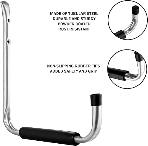 Miniatura 4 de CARTMAN Colgador de ganchos de almacenamiento de kayak para interiores de garaje resistente, soporte colgante de pared para sillas plegables,
