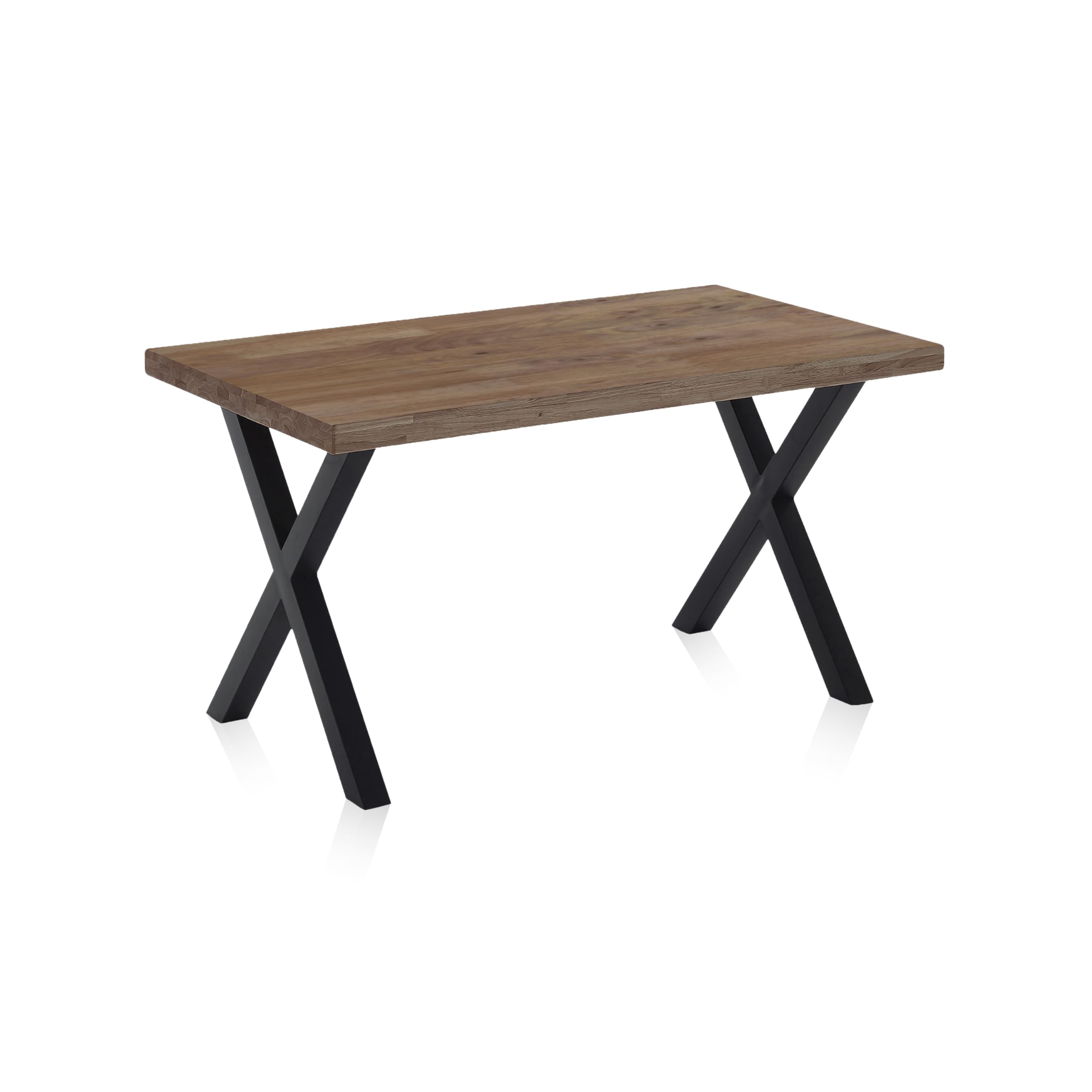 Adec Group X-Loft, Mesa de Comedor, Mesa de Salon, Acabado en Roble Boreal y Patas Metalicas Negro, Medidas: 140 cm (Largo) x 80 cm (Ancho) x 76 cm (Alto)