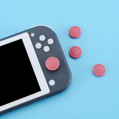 Vista 82 de eXtremeRate PlayVital - Tapas para joystick Switch Lite, tapa analógica de silicona para empuñaduras de pulgar OLED Joycon - Gris claro