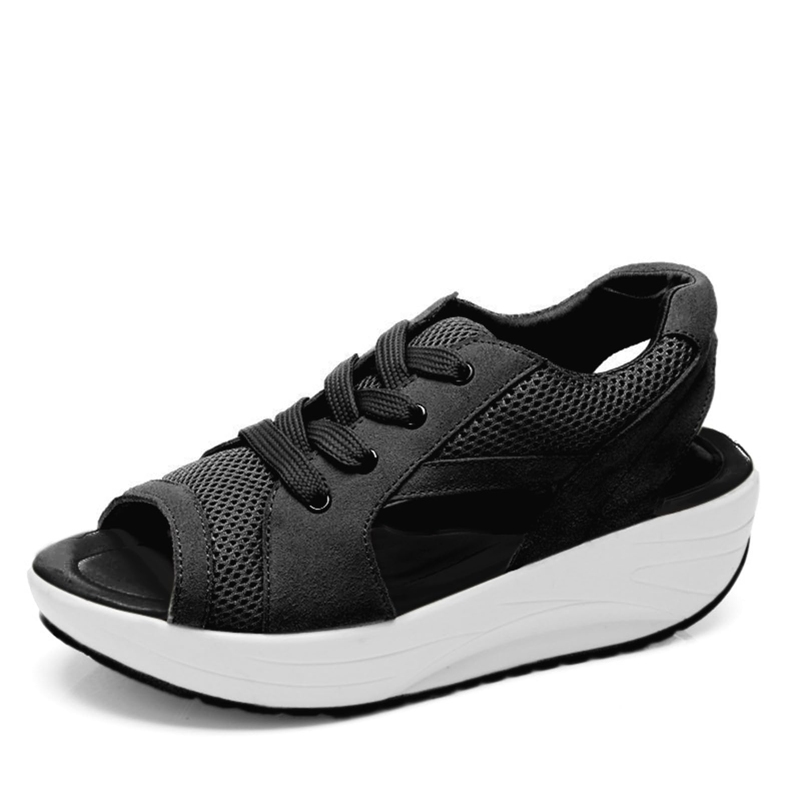 Zapatillas de deporte para mujer, zapatos para caminar al aire libre, sandalias de punta abierta, malla transpirable, fitness, gimnasio, zapatos deportivos ligeros, zapatos para mujer, zapatos