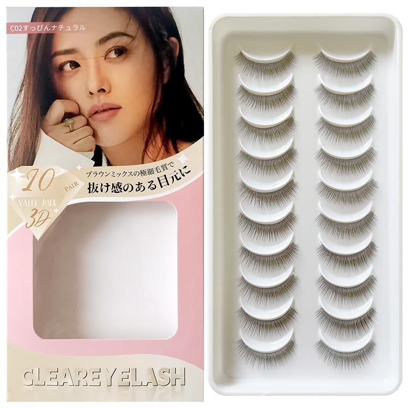 Amazon | CLEAREYELASH つけまつげ ナチュラル 透明軸 3D立体 マツエク