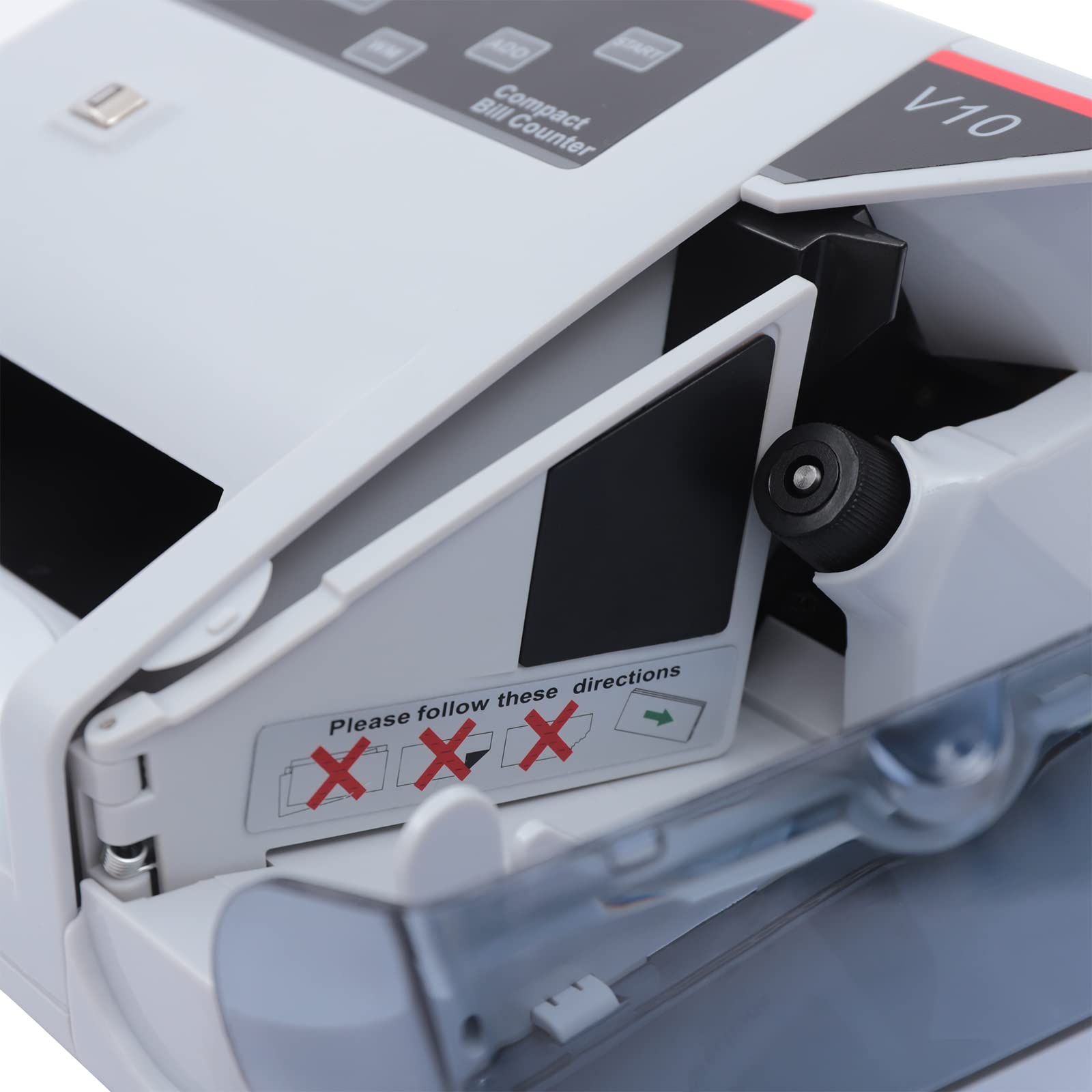 Contatore banconote compatto con display a LED, protezione contro la contraffazione UV/MG/WM e funzionamento silenzioso sotto 60 dB, contatore di denaro professionale per ufficio e vendita al